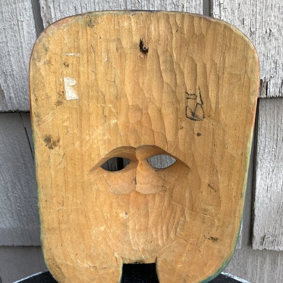 Warrior Chief Totem South American Face Mask Hand Carved Wooden Painted - Picture 7 of 7